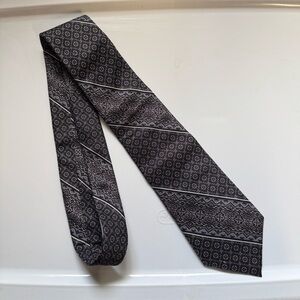 Christian Dior printed tie gray maroon silk